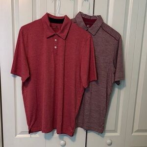 Johnston & Murphy Red and muted red Polo Shirts, Large